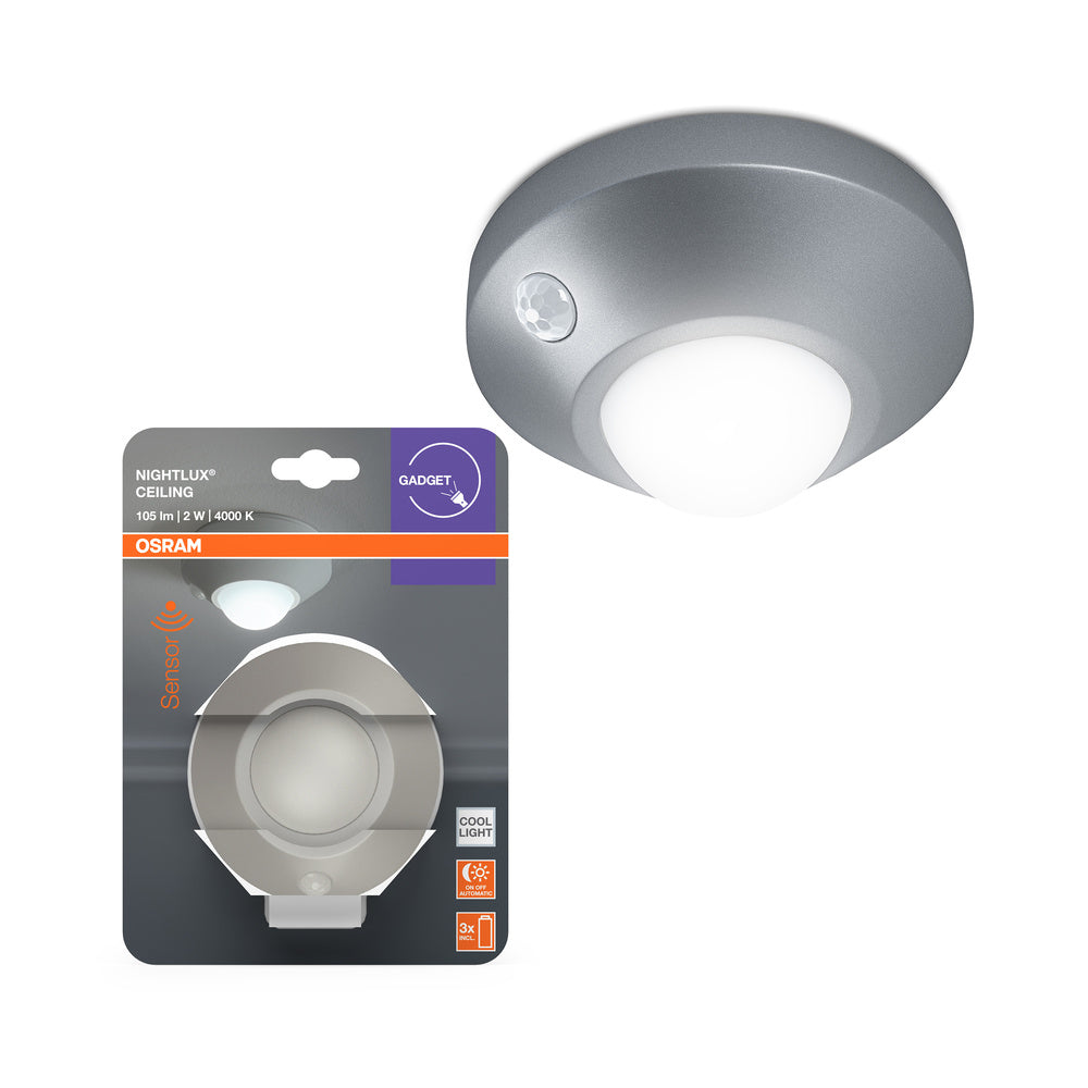 OSRAM Nightlux Ceiling 105lm 1,7W/840 86,2mm stål