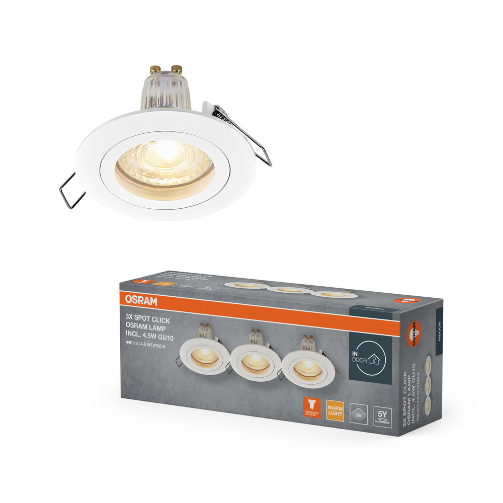 OSRAM Spot Set Click 440lm 4,5W/827 GU10 hvid 3-pak